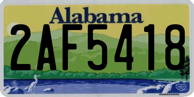 AL license plate 2AF5418