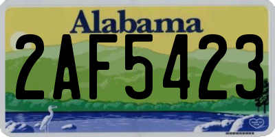 AL license plate 2AF5423