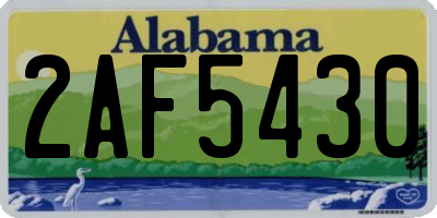 AL license plate 2AF5430