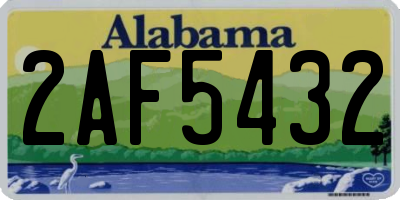 AL license plate 2AF5432