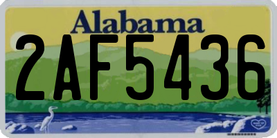 AL license plate 2AF5436