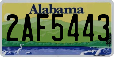 AL license plate 2AF5443