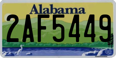 AL license plate 2AF5449