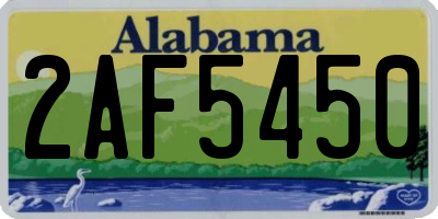 AL license plate 2AF5450
