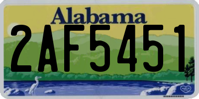 AL license plate 2AF5451
