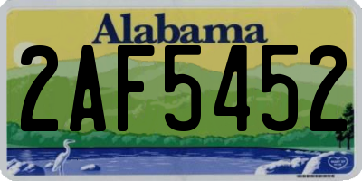 AL license plate 2AF5452