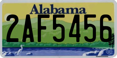 AL license plate 2AF5456
