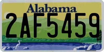 AL license plate 2AF5459