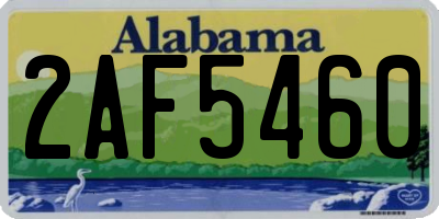 AL license plate 2AF5460