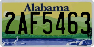 AL license plate 2AF5463