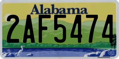 AL license plate 2AF5474