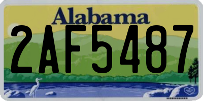 AL license plate 2AF5487