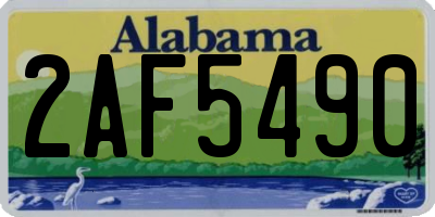 AL license plate 2AF5490