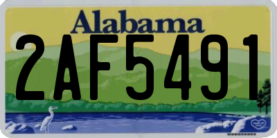 AL license plate 2AF5491