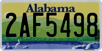 AL license plate 2AF5498