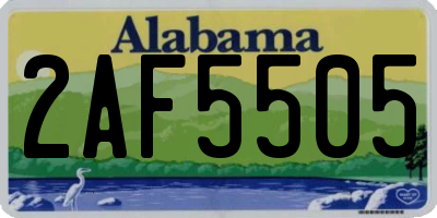 AL license plate 2AF5505