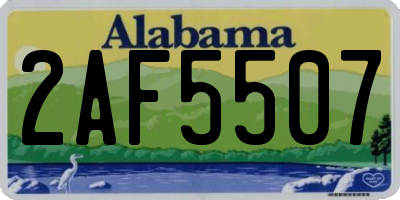 AL license plate 2AF5507