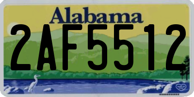 AL license plate 2AF5512