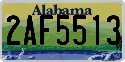 AL license plate 2AF5513