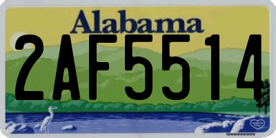 AL license plate 2AF5514