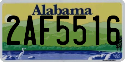 AL license plate 2AF5516