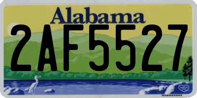 AL license plate 2AF5527
