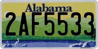 AL license plate 2AF5533