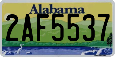 AL license plate 2AF5537