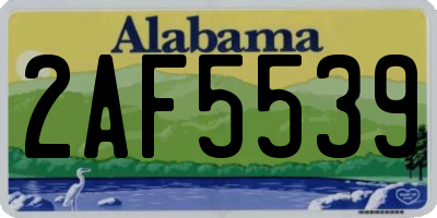 AL license plate 2AF5539
