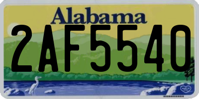 AL license plate 2AF5540