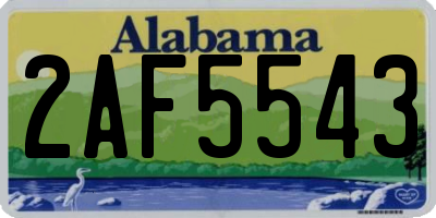 AL license plate 2AF5543