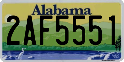 AL license plate 2AF5551