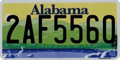 AL license plate 2AF5560