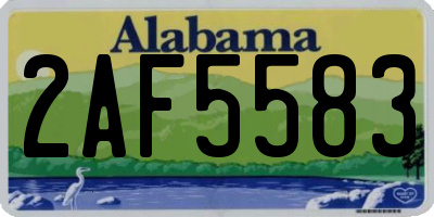 AL license plate 2AF5583