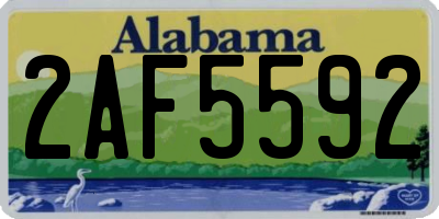 AL license plate 2AF5592