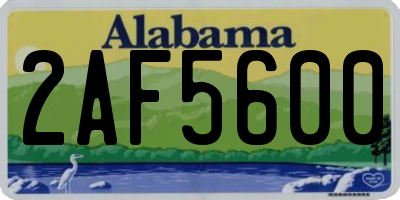 AL license plate 2AF5600