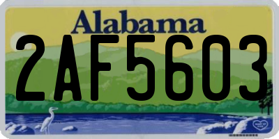 AL license plate 2AF5603