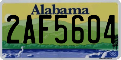 AL license plate 2AF5604