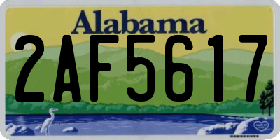 AL license plate 2AF5617