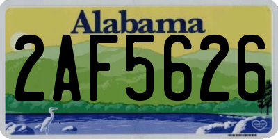 AL license plate 2AF5626