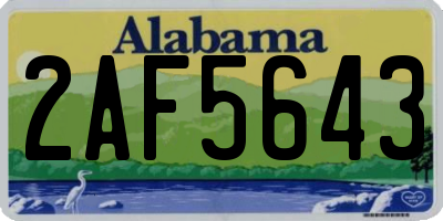 AL license plate 2AF5643