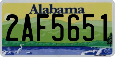 AL license plate 2AF5651