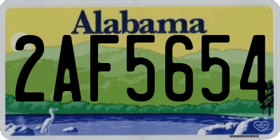 AL license plate 2AF5654
