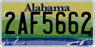 AL license plate 2AF5662