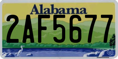 AL license plate 2AF5677