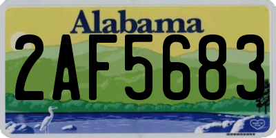 AL license plate 2AF5683