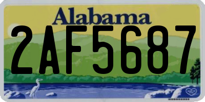 AL license plate 2AF5687