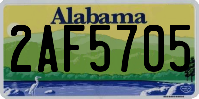 AL license plate 2AF5705