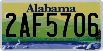 AL license plate 2AF5706