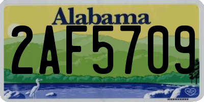 AL license plate 2AF5709